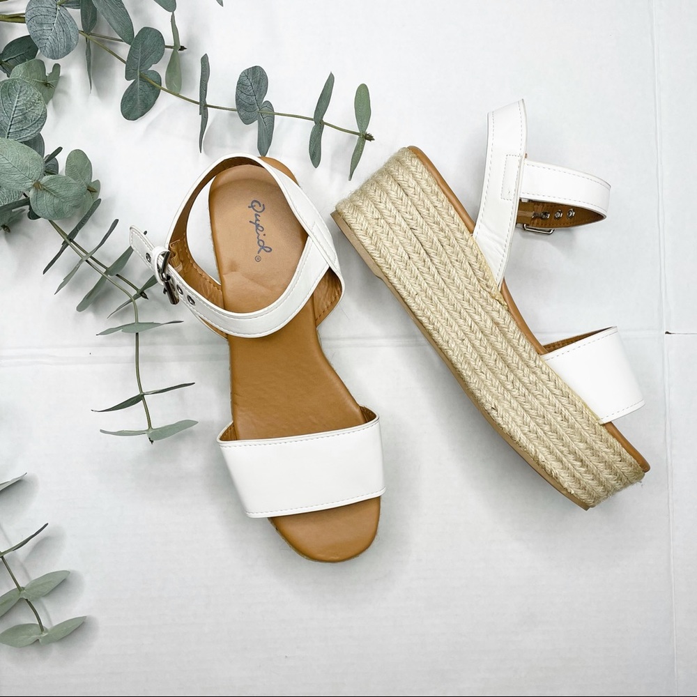 White One Band Ankle Strap Espadrilles